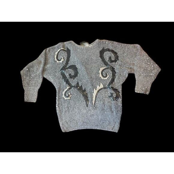 Cristina Sweater Women M Gray Silk Angora Crop Knit - Picture 1 of 7